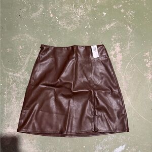 Old Navy Chocolate Brown Faux Leather Mini Skirt